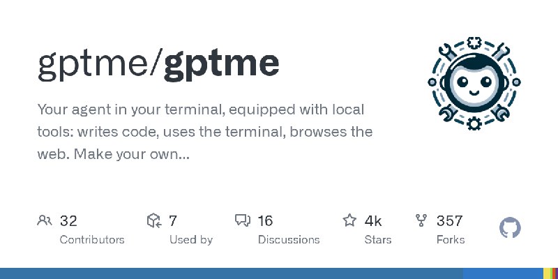 GitHub - gptme/gptme: Your agent in your terminal, equipped with local tools: writes code, uses the terminal, browses the web.…
