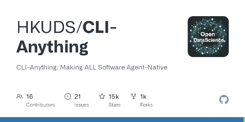 GitHub - HKUDS/CLI-Anything: CLI-Anything: Making ALL Software Agent-Native