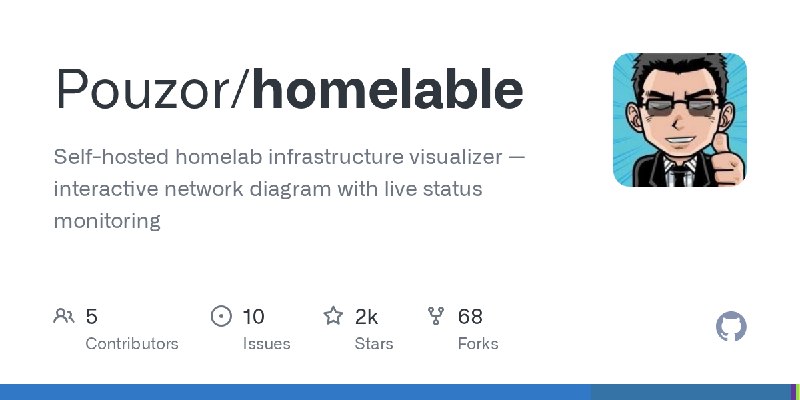 GitHub - Pouzor/homelable: Self-hosted homelab infrastructure visualizer — interactive network diagram with live status monitoring