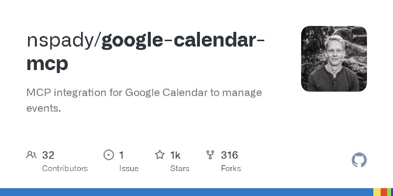 GitHub - nspady/google-calendar-mcp: MCP integration for Google Calendar to manage events.