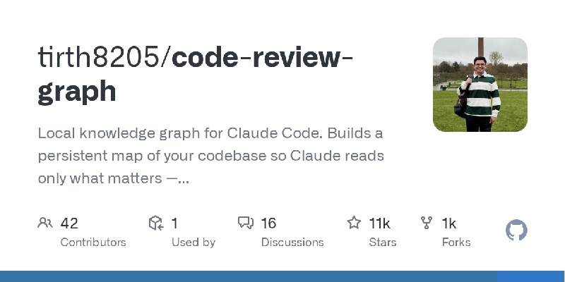 GitHub - tirth8205/code-review-graph: Local knowledge graph for Claude Code. Builds a persistent map of your codebase so Claude…