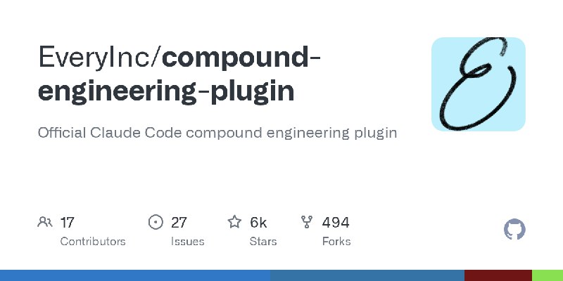 GitHub - EveryInc/compound-engineering-plugin: Official Claude Code compound engineering plugin