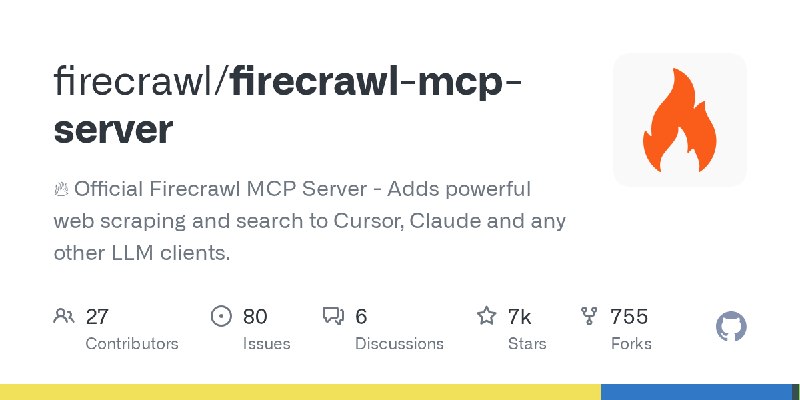 GitHub - firecrawl/firecrawl-mcp-server: 🔥 Official Firecrawl MCP Server - Adds powerful web scraping and search to Cursor, Claude…