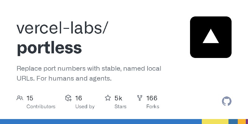 GitHub - vercel-labs/portless: Replace port numbers with stable, named local URLs. For humans and agents.
