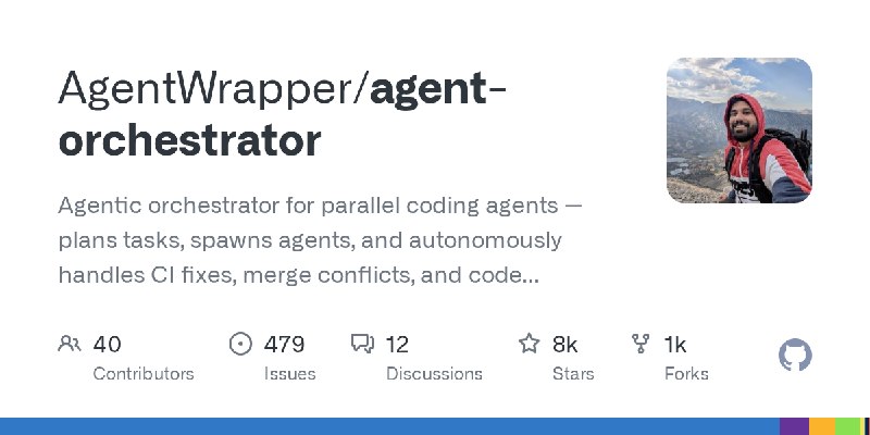GitHub - AgentWrapper/agent-orchestrator: Agentic orchestrator for parallel coding agents — plans tasks, spawns agents, and autonomously…