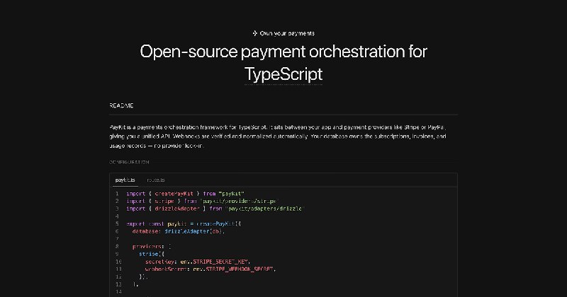 PayKit — Open-source payment orchestration for TypeScript