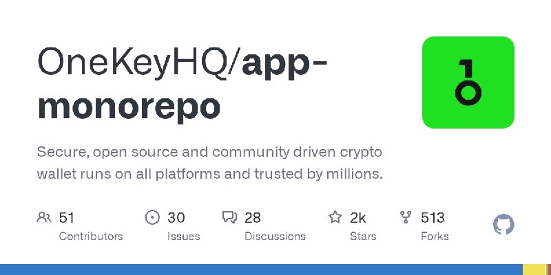 GitHub - OneKeyHQ/app-monorepo: Secure, open source and community driven crypto wallet runs on all platforms and trusted by millions.