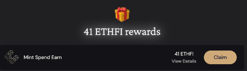 ethfi 給錢了，刷卡還給獎勵除了 3% 還有 ethfi 刷卡挖礦 👀
