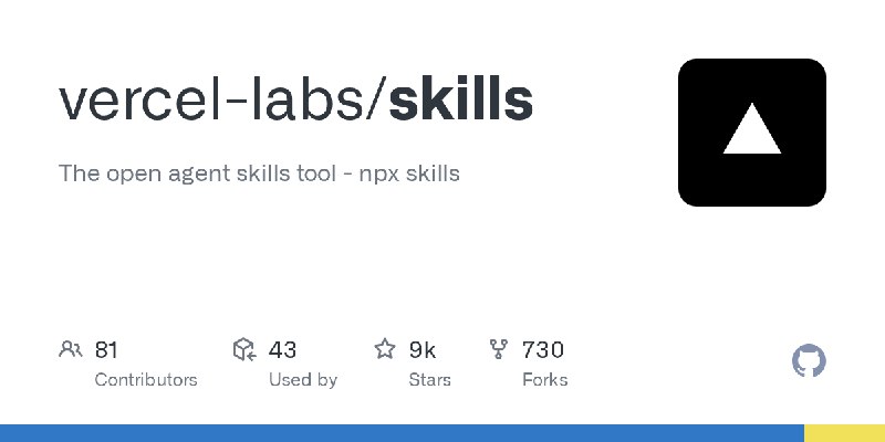 GitHub - vercel-labs/skills: The open agent skills tool - npx skills