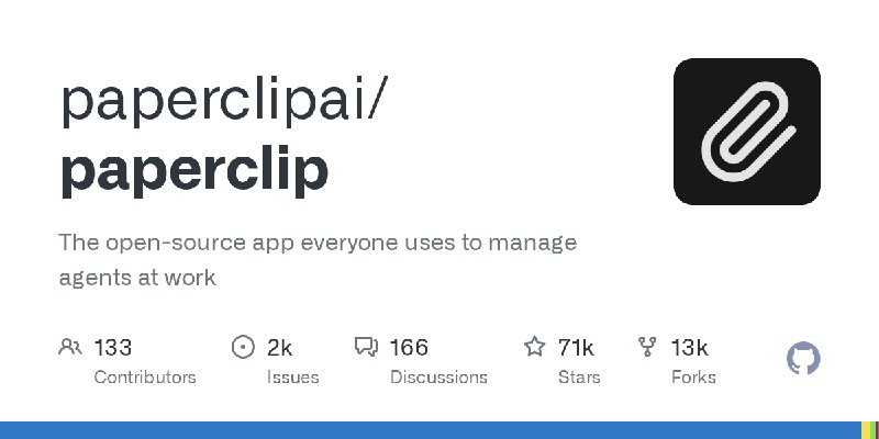 GitHub - paperclipai/paperclip: The open-source app everyone uses to manage agents at work