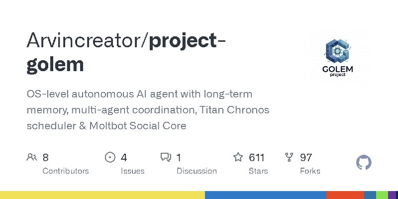 GitHub - Arvincreator/project-golem: OS-level autonomous AI agent with long-term memory, multi-agent coordination, Titan Chronos…