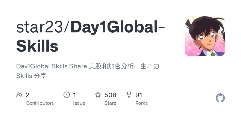 GitHub - star23/Day1Global-Skills: Day1Global Skills Share 美股和加密分析，生产力 Skills 分享