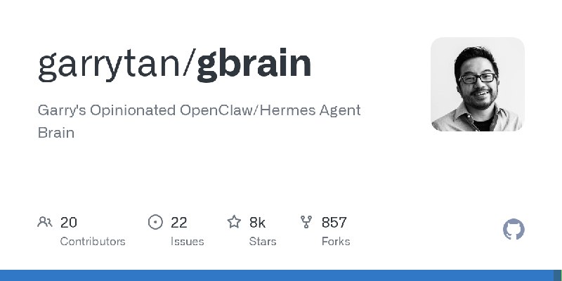 GitHub - garrytan/gbrain: Garry's Opinionated OpenClaw/Hermes Agent Brain