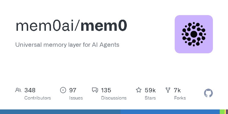 GitHub - mem0ai/mem0: Universal memory layer for AI Agents