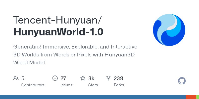 GitHub - Tencent-Hunyuan/HunyuanWorld-1.0: Generating Immersive, Explorable, and Interactive 3D Worlds from Words or Pixels with…