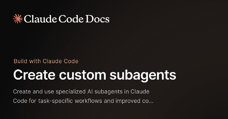 Create custom subagents - Claude Code Docs