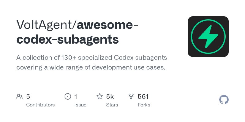 GitHub - VoltAgent/awesome-codex-subagents: A collection of 130+ specialized Codex subagents covering a wide range of development…
