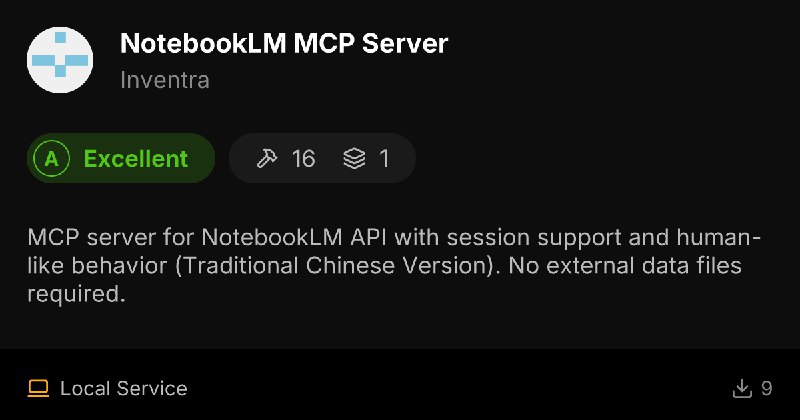 NotebookLM MCP 伺服器 | MCP Servers · LobeHub
