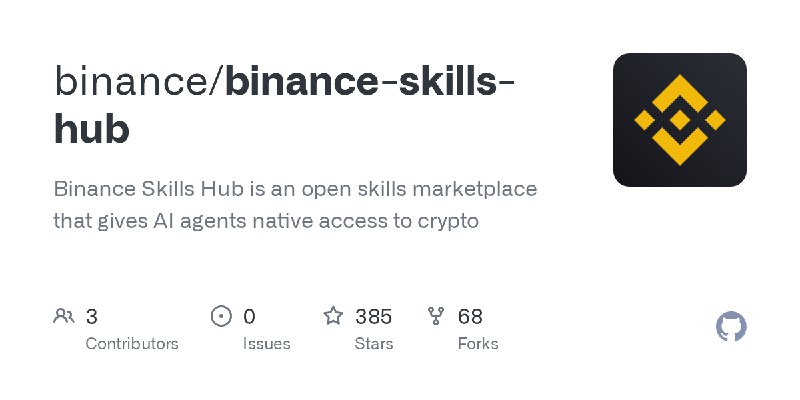 GitHub - binance/binance-skills-hub: Binance Skills Hub is an open skills marketplace that gives AI agents native access to crypto