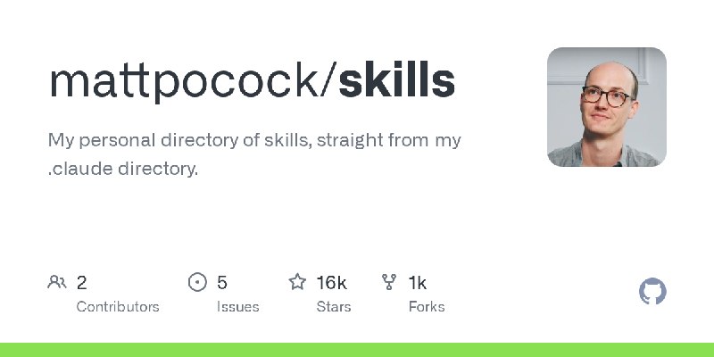 GitHub - mattpocock/skills: My personal directory of skills, straight from my .claude directory.