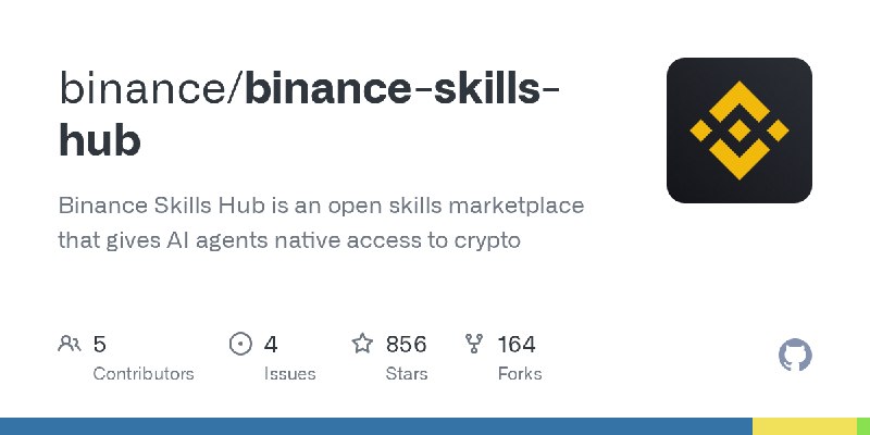 GitHub - binance/binance-skills-hub: Binance Skills Hub is an open skills marketplace that gives AI agents native access to crypto