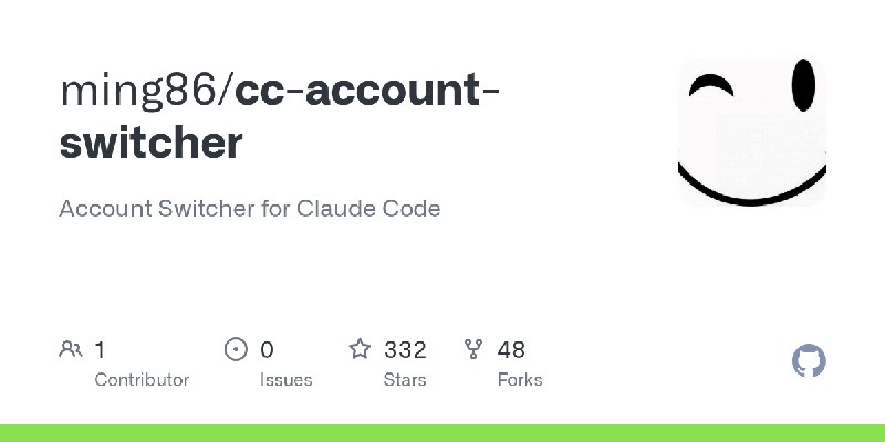 GitHub - ming86/cc-account-switcher: Account Switcher for Claude Code