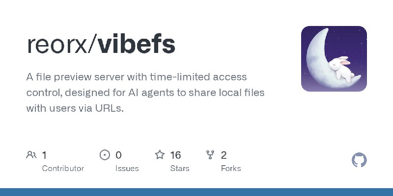 GitHub - reorx/vibefs: A file preview server with time-limited access control, designed for AI agents to share local files with…