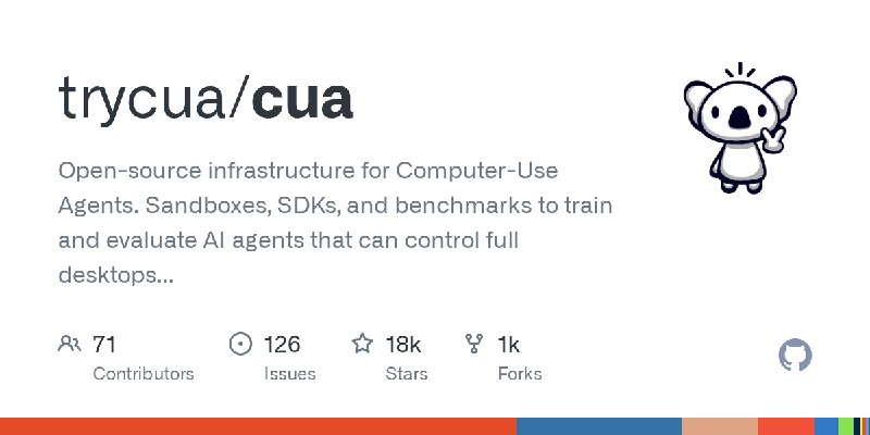 GitHub - trycua/cua: Open-source infrastructure for Computer-Use Agents. Sandboxes, SDKs, and benchmarks to train and evaluate…