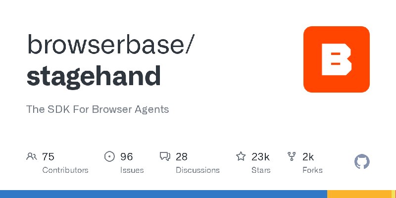 GitHub - browserbase/stagehand: The SDK For Browser Agents