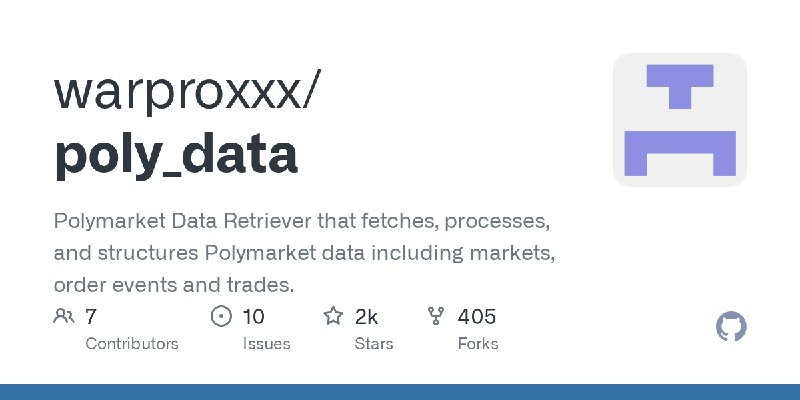 GitHub - warproxxx/poly_data: Polymarket Data Retriever that fetches, processes, and structures Polymarket data including markets…