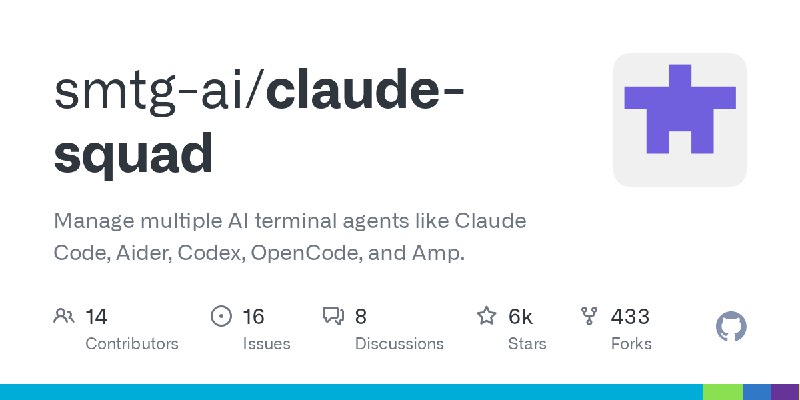 GitHub - smtg-ai/claude-squad: Manage multiple AI terminal agents like Claude Code, Aider, Codex, OpenCode, and Amp.