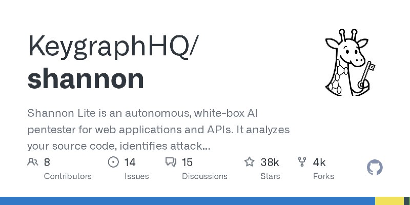 GitHub - KeygraphHQ/shannon: Shannon Lite is an autonomous, white-box AI pentester for web applications and APIs. It analyzes your…