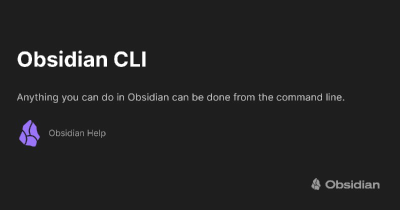 Obsidian CLI - Obsidian Help