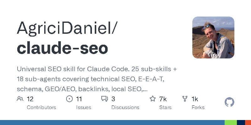 GitHub - AgriciDaniel/claude-seo: Universal SEO skill for Claude Code. 25 sub-skills + 18 sub-agents covering technical SEO, E…