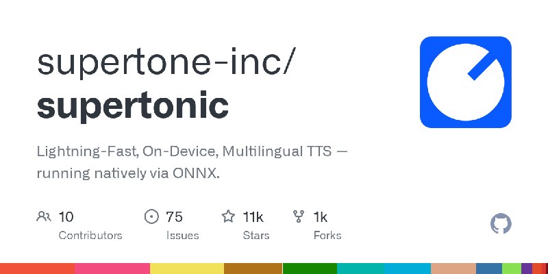 GitHub - supertone-inc/supertonic: Lightning-Fast, On-Device, Multilingual TTS — running natively via ONNX.