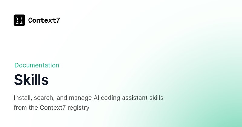 Skills - Context7 MCP