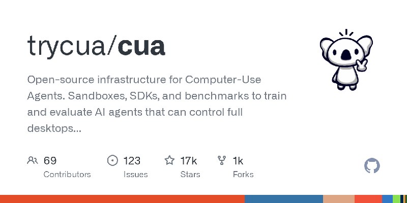 GitHub - trycua/cua: Open-source infrastructure for Computer-Use Agents. Sandboxes, SDKs, and benchmarks to train and evaluate…