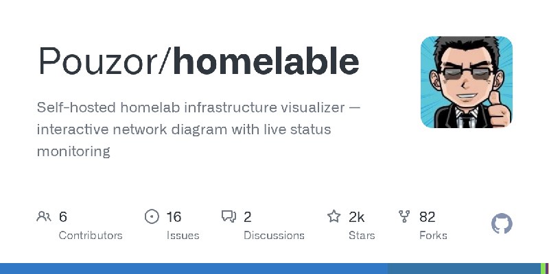 GitHub - Pouzor/homelable: Self-hosted homelab infrastructure visualizer — interactive network diagram with live status monitoring