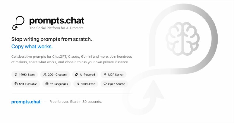 GitHub - f/prompts.chat: f.k.a. Awesome ChatGPT Prompts. Share, discover, and collect prompts from the community. Free and open…