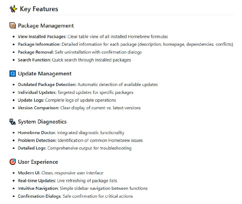 在线管理 Homebrew 包常用命令行操作，图形界面工具却少而且复杂