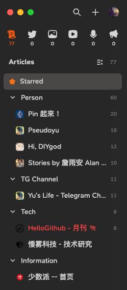 開始試用 Follow，看可不可以減輕自己對 Readwise 的需求但目前 Readewise 還是有其好處，例如畫線之後導入到 Heptabase 等工具中進行記錄並且目前 Follow 只有電腦版，然後在 UX 上面還是有些難用 :/ 但最近就同步體驗吧！至少在把訊號源串入這件事情上面比起 Reader 簡易許多！期待未來會有的功能1. 與越來越多的工具進行合作並且導入2. 稍後閱讀功能3. 畫線紀錄功能4. 手機版
